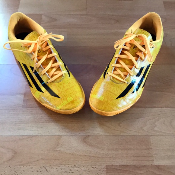yellow indoor soccer shoes